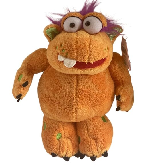 GANZ Sugar Monster Plush Toy 11” Stuffed Animal Vibrant Orange Halloween - Picture 1 of 8